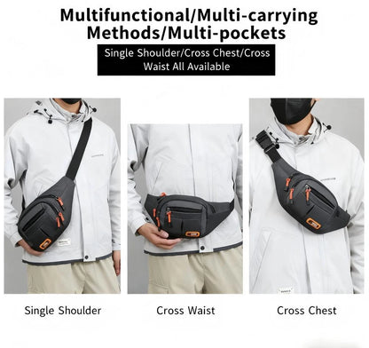 Homefish Unisex Waist Bag Multifunctional Large Capacity Splash Resistant Wear Resistant Worksite Outdoor Fanny Pack