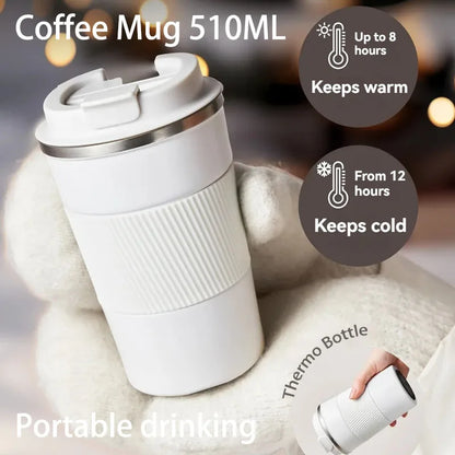 380/510ML Stainless Steel Car Thermal Cup Coffee Cup  for Outdoor Sports Cold and Heat Thermal Mug Tumbler Insulated Flask Water