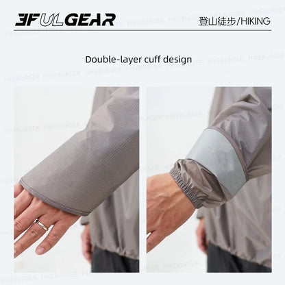 3F UL GEAR QingSuo Spilt Rain Poncho Outdoor Ultralight Sleeve Rain Coats 15D Nylon Waterproof Hiking Cycling Mountaineering