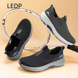 Men’s Lightweight Walking Shoes – Casual Slip-On Sneakers with Breathable Fly Woven Mesh, Comfortable Everyday Footwear