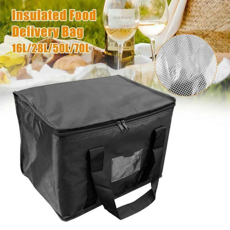 1pc Large Insulated Picnic Bags, Thermal Food Cooler Tote for Outdoor Camping Beach, Leakproof Portable Cooler Bag with Zipper
