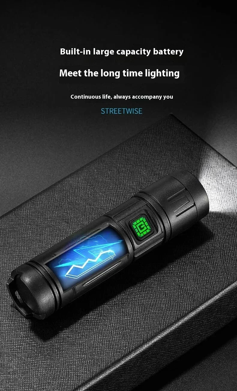 High Power Rechargeable LED Flashlight Strong Torch with Battery for Fishing Hunting Camping Lantern