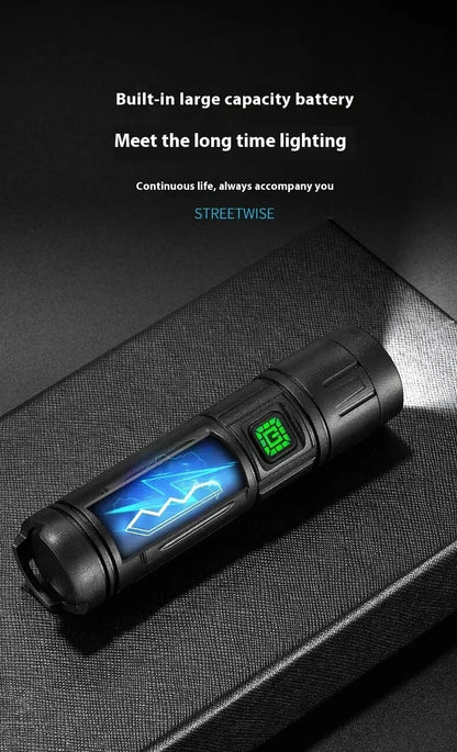 High Power Rechargeable LED Flashlight Strong Torch with Battery for Fishing Hunting Camping Lantern