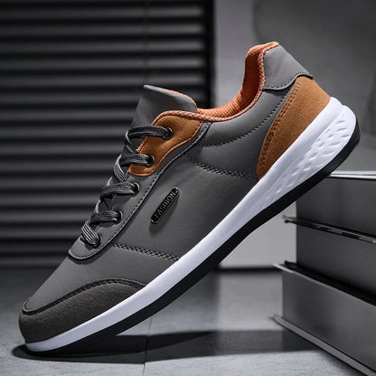 2025 Men’s Waterproof Leather Walking Sneakers – Non-Slip Casual Sports Shoes for Spring & Autumn