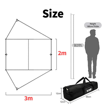 SUV Car Side Awning Tarp Black Coating Waterproof UV Protection Suction Cup Shelter Tent Camping Touring Outdoor Shade Manta Ray