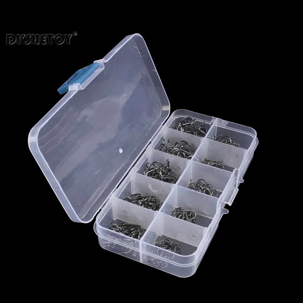 Barbed Fishing Hook Kit with Box (100-1000 Pack)