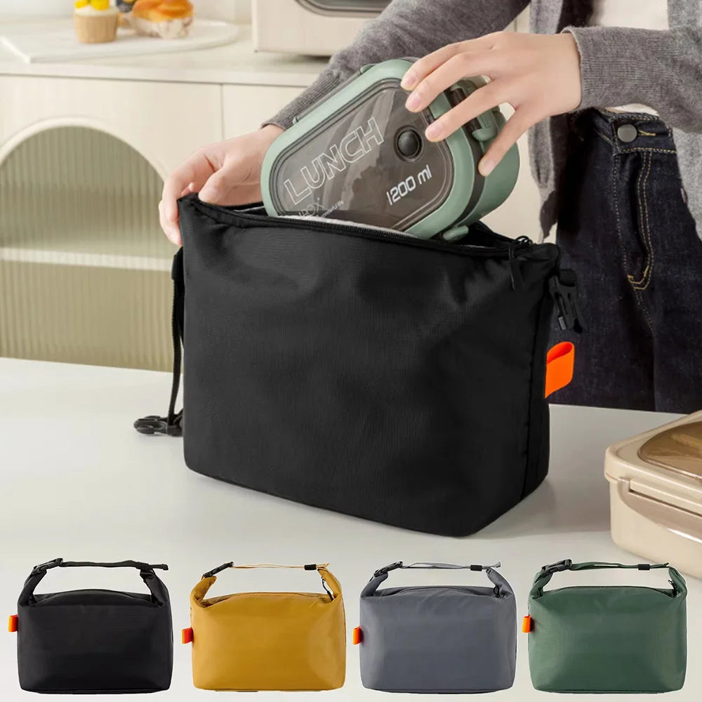 Japanese Minimalist Lunch Bag Thickened Aluminum Foil Insulated Bento Bag for Work School Picnic Outdoor Pack