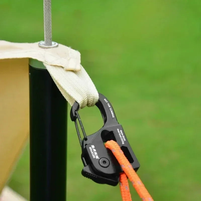 Tent Rope Tightener Camping Aluminum Alloy Ropes Buckle Tent Cord Adjuster Outdoor Survival Tools Ratchet Hangers Tent Suppies