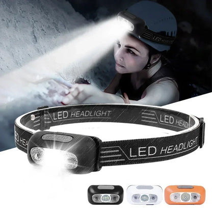 HOMEFISH Super Bright LED Headlamp  Rechargeable Sensor Headlight Waterproof Flashlight for Camping Hiking Fishing Emergenc