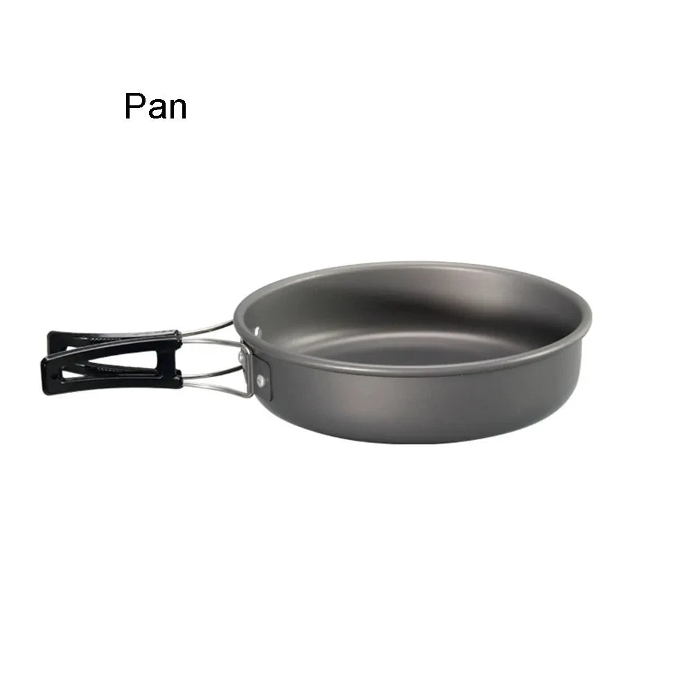 Camping Cooking Set Portable Lightweight Aluminum Camping Pot Set Hiking Picnicking Outdoor Travel Cooking Utensils Set