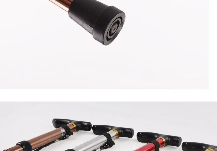 Multifunction Walking Stick Trekking Poles Telescopic Fold Crutches Hiking Stick Crutch Elderly Metal Stick Walking Cane Outdoor