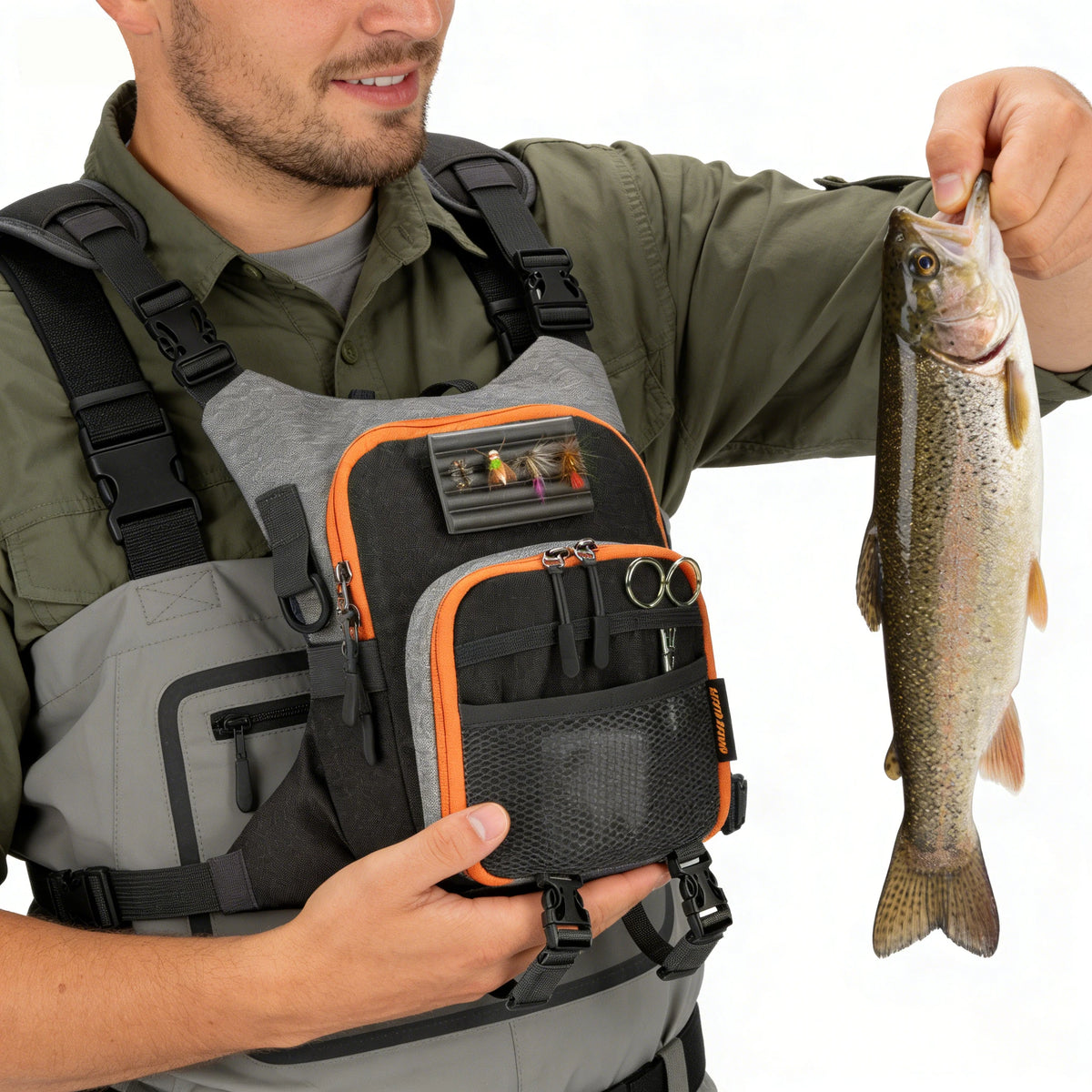 Fly Fishing Chest Bag (Holds Two Fly Boxes)