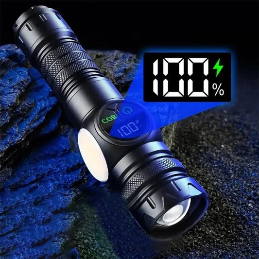 Super Powerful Flashlights USB Rechargeable LED Flashlight Magnetic Tactical Flashlight With COB Side Light Camping Fishing
