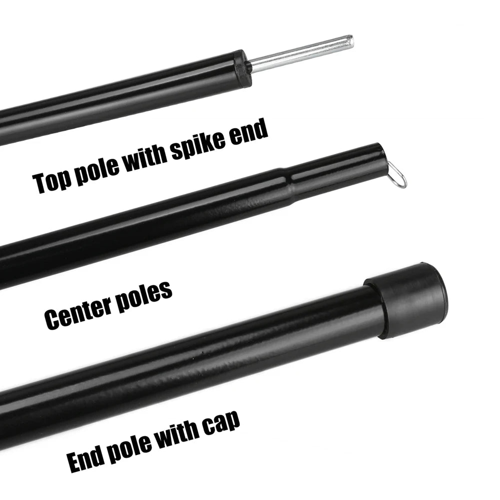 Set of 2 Telescopic Tent Poles Adjustable Aluminium Alloy Rods for Trailor Backpacking Hiking Camping Sail Awning Shelter Canopy