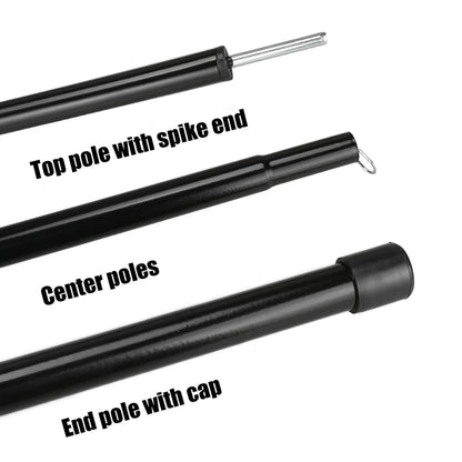 Set of 2 Telescopic Tent Poles Adjustable Aluminium Alloy Rods for Trailor Backpacking Hiking Camping Sail Awning Shelter Canopy