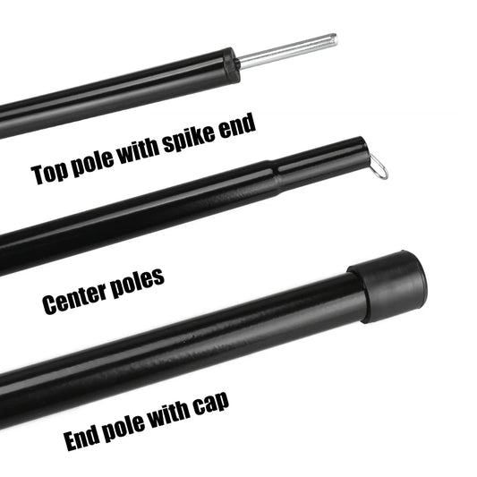 Set of 2 Telescopic Tent Poles Adjustable Aluminium Alloy Rods for Trailor Backpacking Hiking Camping Sail Awning Shelter Canopy