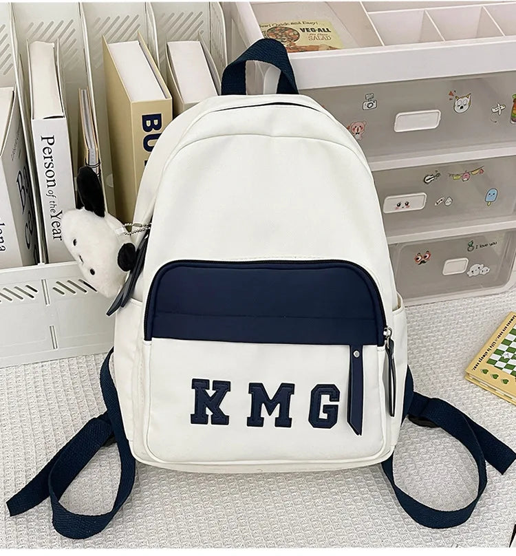2025 New Backpack Simple Solid Color Stylish Large Capacity Student Bookbag Casual Travel Backpack for Women Men