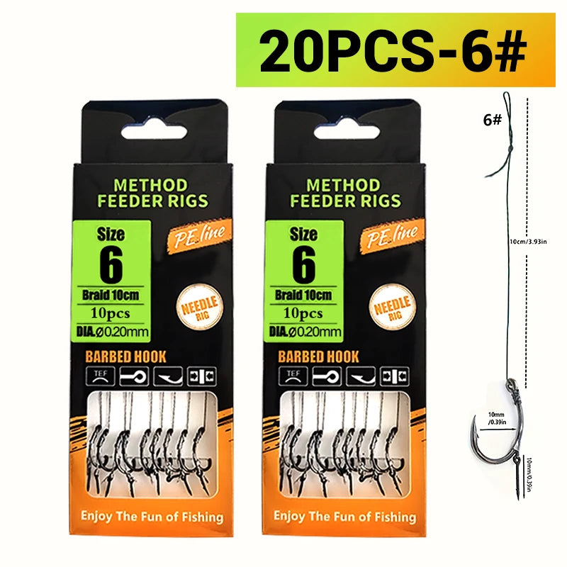 Pre-Tied Carp Hair Rigs (Sizes 6-12)