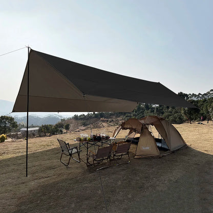 Top Lander Large Camping Waterproof Tarp Oxford 4X6 Outdoor Canopy Sun Shelter Tent Tourist Awning Shade for Multiple People