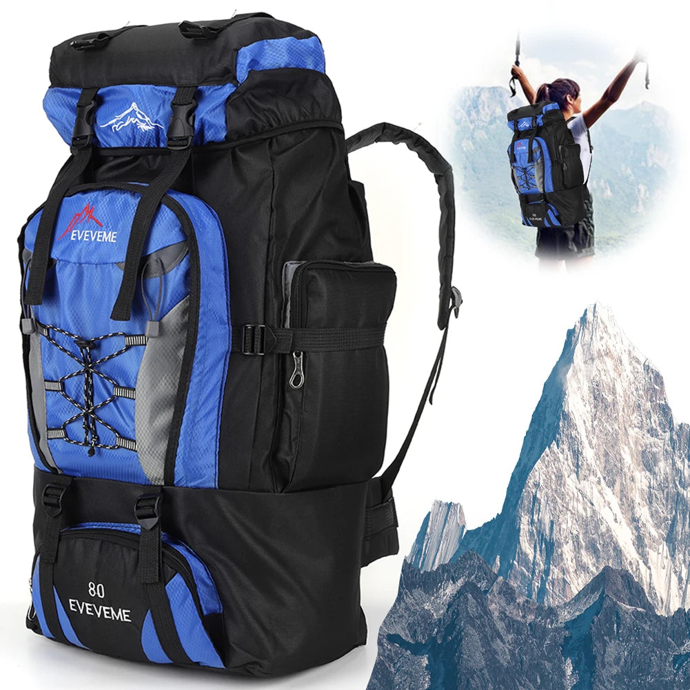 80L Travel Backpack Camping Bag For Men Large Hiking Bag Tourist Rucksack Waterproof Outdoor Sports Climbing Mountaineering Bags