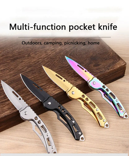 Stainless Steel Keychain Folding Knife Outdoor Carrying Knife Mirror Sharp Pocket Knife Fruit Knife Folding Knife