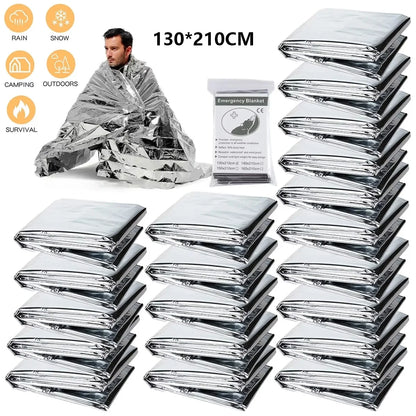 5-30Pc Outdoor Emergency Gold-Sliver Survival Blanket Waterproof First Aid Rescue Curtain Foil Thermal Military Blanket130X210Cm