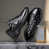 Men’s Casual Leather Sneakers – Wear-Resistant, Breathable Outdoor Training & Trekking Shoes