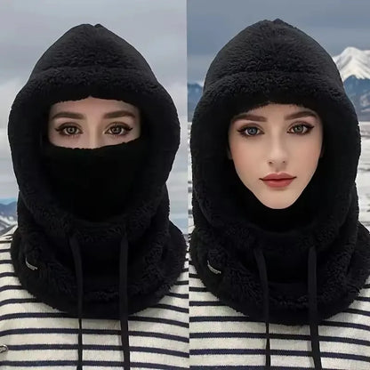 Warm Thermal Windproof Balaclava Ski Hood Motorcycle Face Cover Polar Fleece Adjustable Cycling Neck Cover Full Face Mask Winter