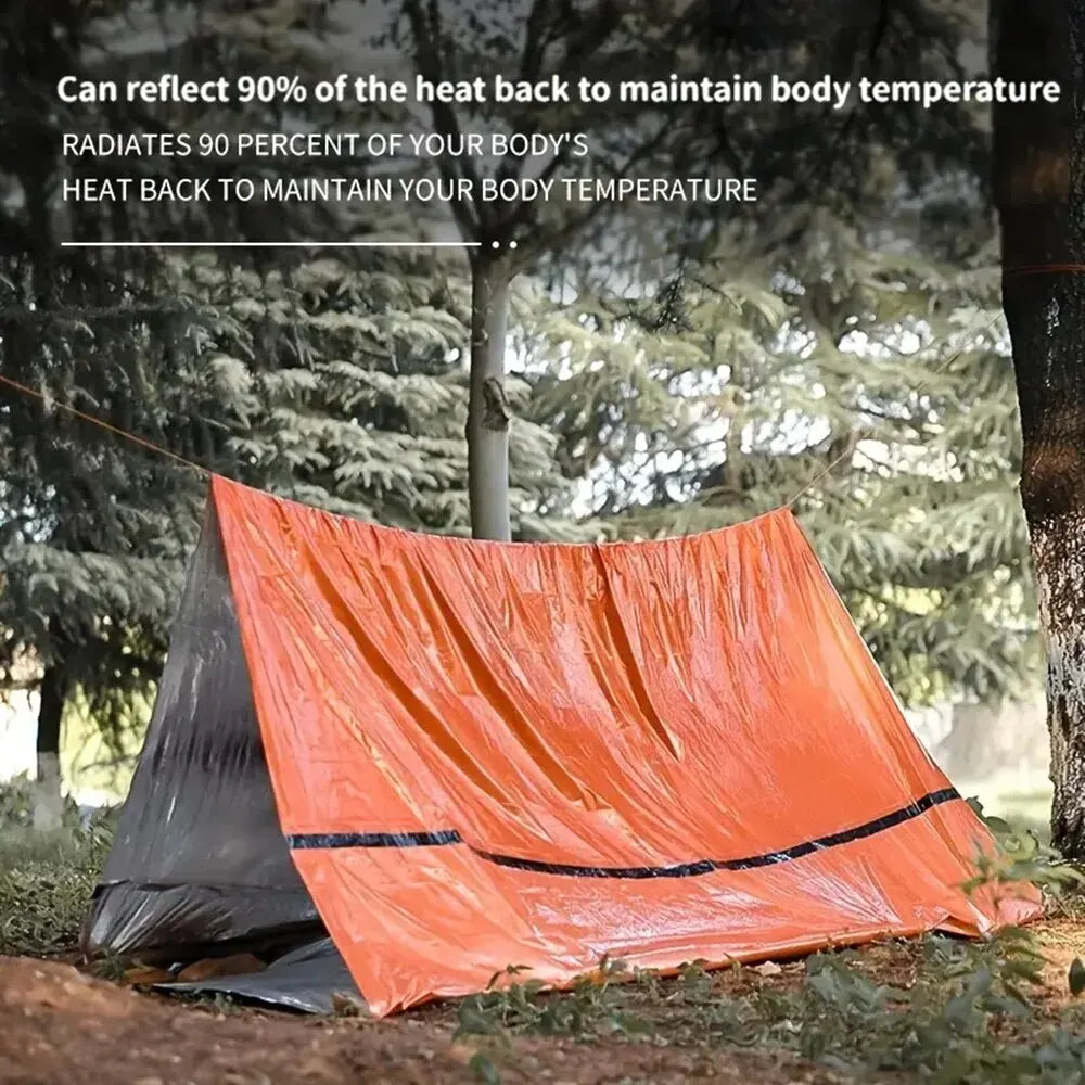 Emergency Sleeping Bag Ultra Waterproof Mylar Thermal Blankets Lightweight Survival Sleeping Bag Keep Warm for Camping Hiking