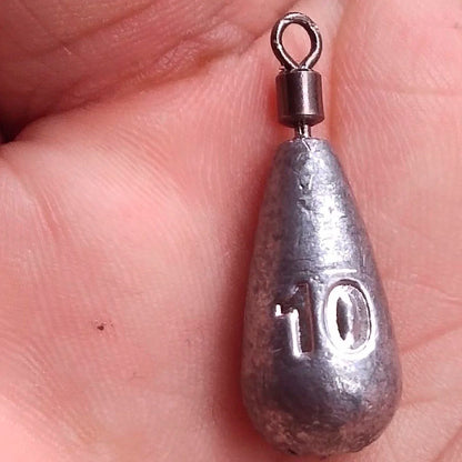 Teardrop Fishing Weight Sinkers (10 Pack)