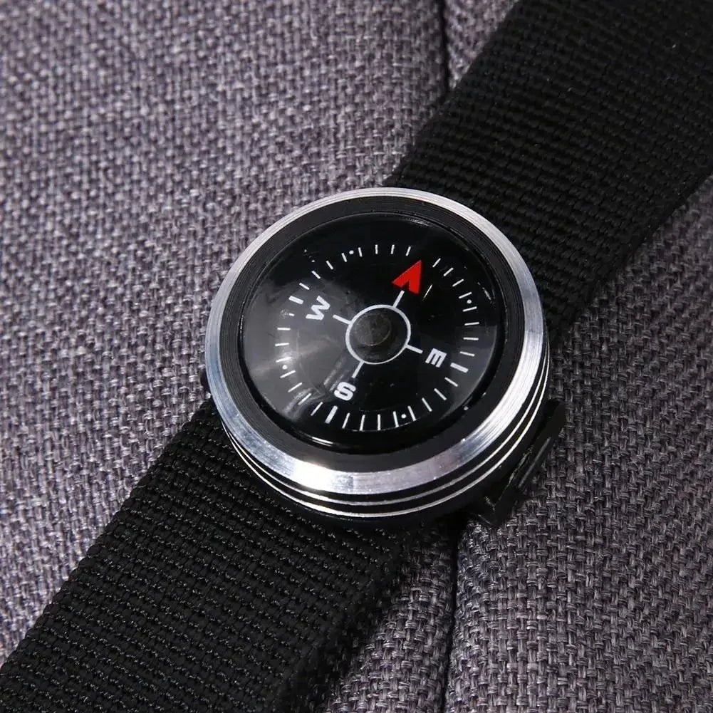 1Pc Mini Watch Strap Button Compass for Paracord Bracelet Survival Pocket Compass Outdoor Hiking Camping Accessories Tools