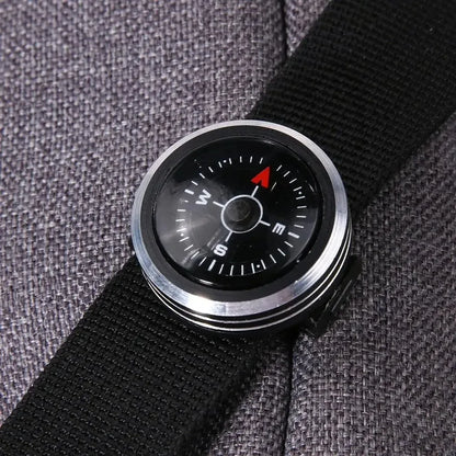 1Pc Mini Watch Strap Button Compass for Paracord Bracelet Survival Pocket Compass Outdoor Hiking Camping Accessories Tools