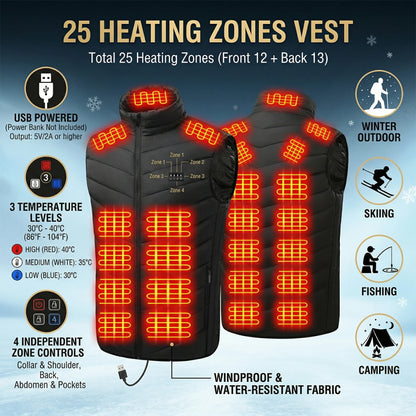 Smart Heated Vest with 21 Heating Zones