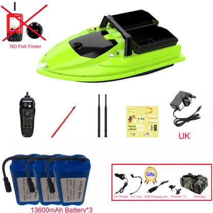 Sonar Bait Boat with Color Fish Finder Screen & Dual Hopper