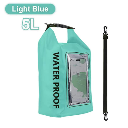 2L/5L PVC Swimming Waterproof Bag,Mobile Phone Waterproof Dry Bag for Trekking Drifting Rafting Surfing Boating Storage Bag