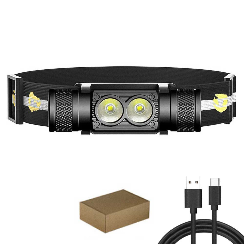 Newest Type-C USB LED Headlamp Fishing 18650 Headlight Torch Hunting Head Lamp Camping Headlamp Flashlight Head Light