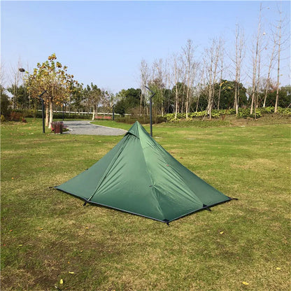 1 Person Hiking Camping Tent Ultralight Rodless Pyramid Tent 4 Season Backpack Tent Outdoor Waterproof Awnings Sun Shlelter Tent