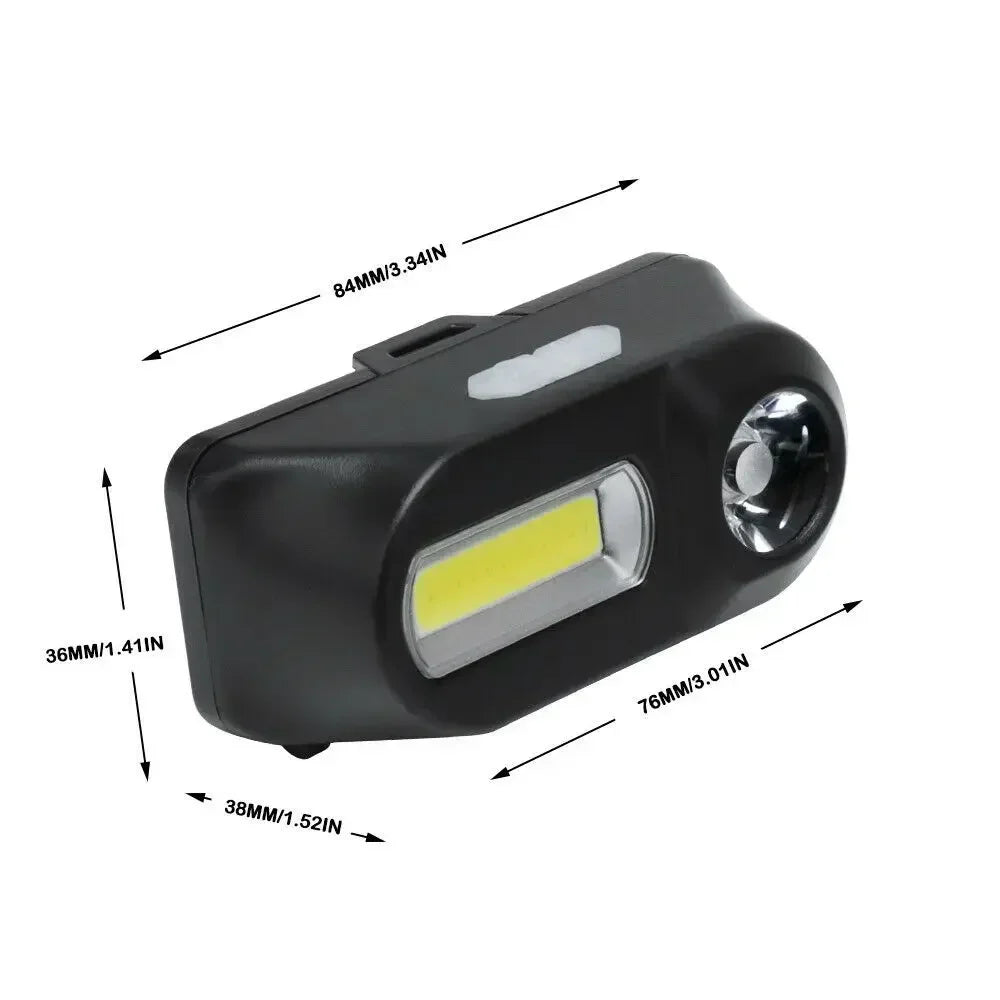 Powerful COB+LED Headlamp 1500LM USB Rechargeable Headlight Waterproof Head Lamp Bright Head Flashlight for Camping Cycling