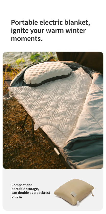 Naturehike Electric Heated Blanket Winter USB Heating Blanket Camping Warm Sleeping Bag Liner Outdoor Shawl Thermal Sleeping Bag