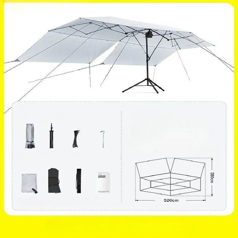 Camping Foldable Portable Sun Shelter Quick Setup Beach Picnic Sun Protection Shelters Waterproof Adjustable Camping Supplies