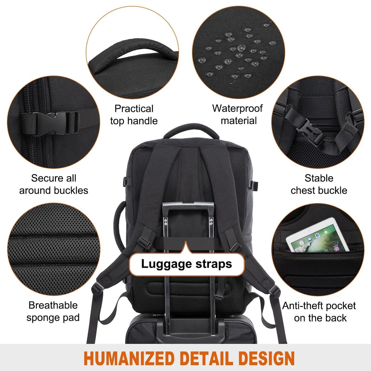 Large capacity travel outdoor backpack, backpack, oversized business travel leisure bag