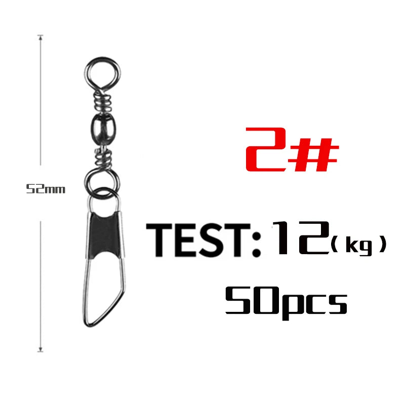 Stainless Steel Snap Swivels (50 Pack)