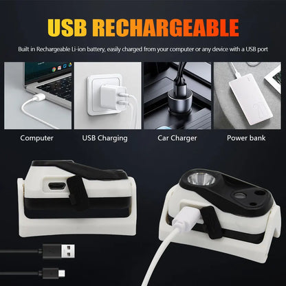 Mini Light Headlamp with Motion Sensor Front Head Light Rechargeable LED Headlight Fishing Camping Hiking Ultralight Headlight