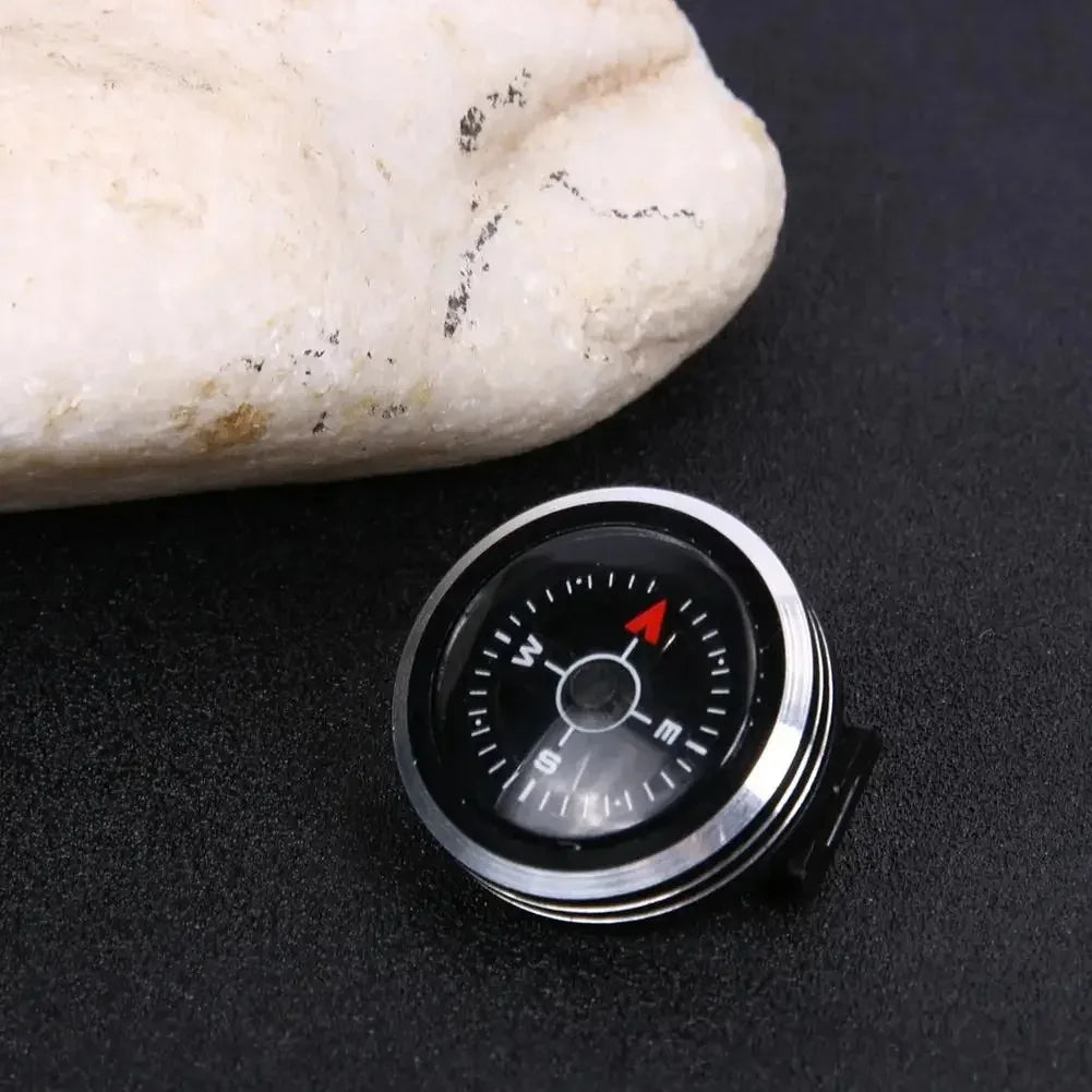 1Pc Mini Watch Strap Button Compass for Paracord Bracelet Survival Pocket Compass Outdoor Hiking Camping Accessories Tools