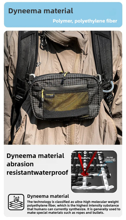 HIKEMAN Dyneema Fiber Waist Pack 1.1L Waterproof UrltraLight Multi Pocket for Cycling Running Hiking Camping Outdoor Sports