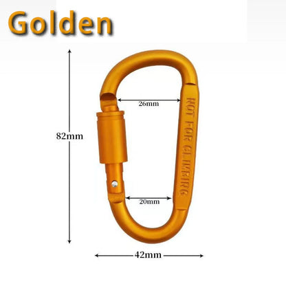 Outdoor Aluminium Alloy Sports Keychain High Quality Multi Colors with Lock D-shape Carabiner Camping Hiking Hook Outdoor Tool
