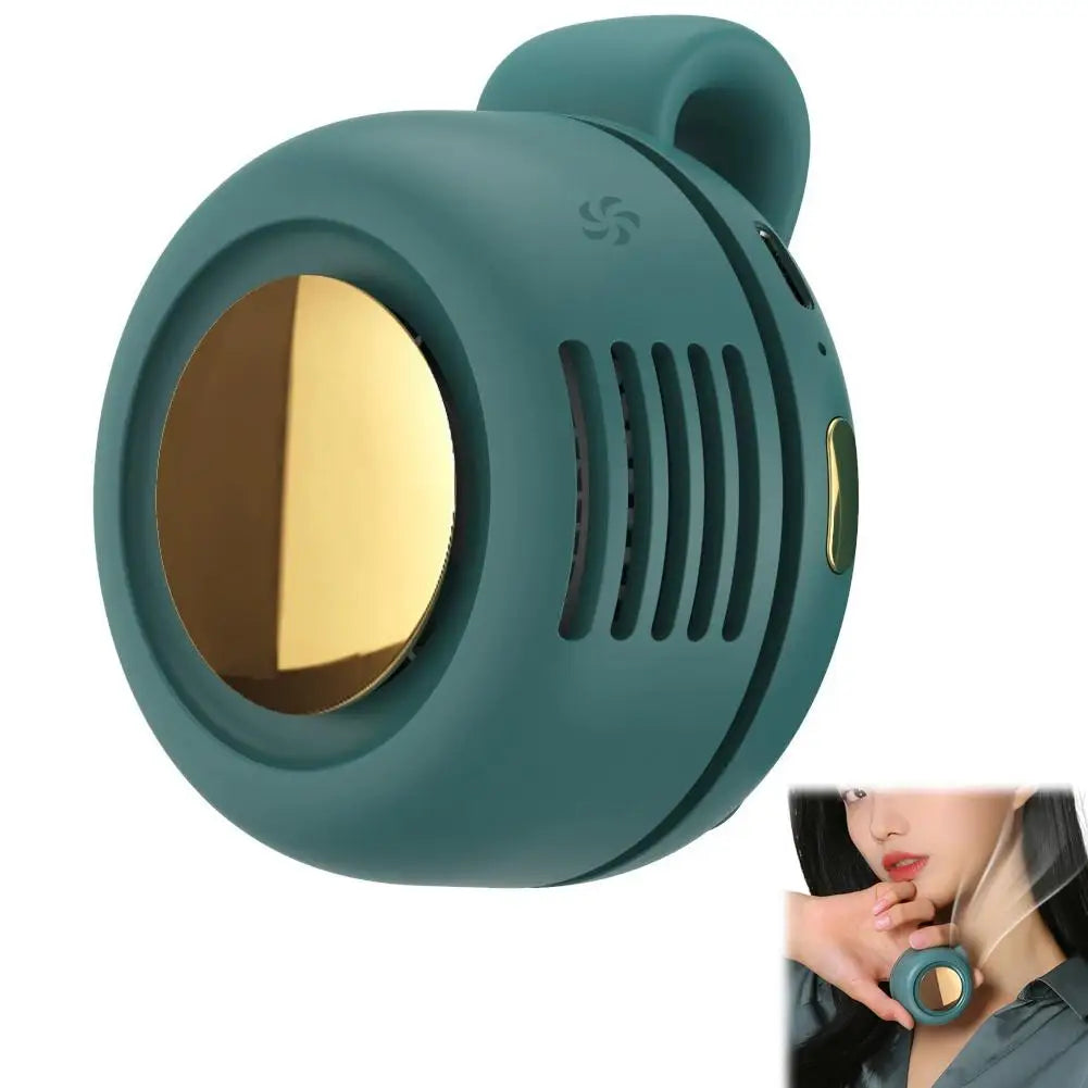 Portable Mini Bladeless Clip On Waist Fan 3 Speed Silent USB Recharge Hands Free Cooling Fan For Outdoor Travel Cycling Camping