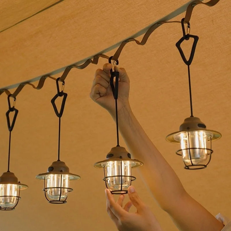 Shine Trip Outdoor Retro Smalldroplight, Campsite Lamp, Atmosphere Lamp, USB Charging Tent Light, LED Camping Hangling Lamp