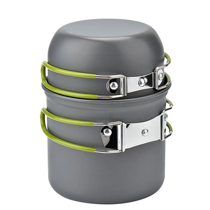 Camping Pots Cookware Set Portable Outdoor Cooking  Tableware for Hiking Trekking Picnic Fishing Mountaineering
