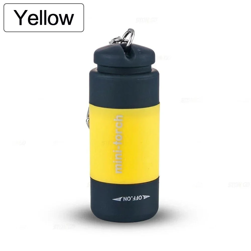 Pocket Keychain Flashlight Waterproof Outdoor Hiking Camping Mini FlashlightUSB Rechargeable LED Multifunctional Strong Light